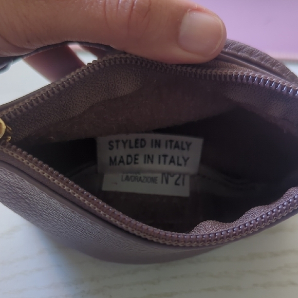 Coccinelle Purple Taupe Leather Wristlet - Picture 5 of 8